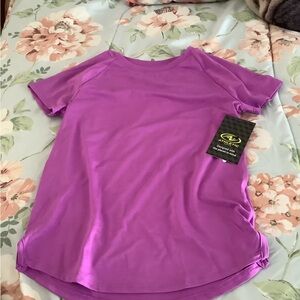 Athletic works purple top NWT kids Med 7/8 purple top stretchy short sleeves